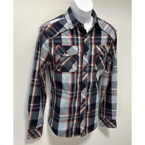 Carbon Mens Shirt Button Down Long Sleeve Plaid Classic Fit Size Medium - Picture 3 of 7